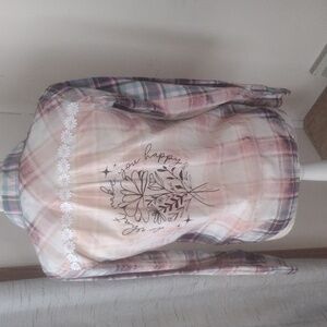 Hand Bleached Plaid Button-Up Shirt